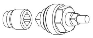Interspiro service kit fl. kran K44 u/sp Kit for K44  uten sikkerhetsperre 