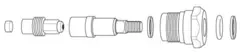 Interspiro service kit kran u/sperre K36 og K632 uten sperre