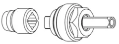 Interspiro service kit fl. kran K44 m/sp Kit for K44 med sikkerhetsperre
