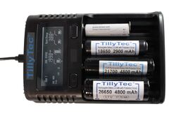 Tillytec batterilader 4 professional for 21700 /26650 /18650 og NiMh