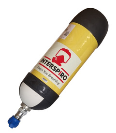 Interspiro flaske 6.8 Ultra light EFV In-line ventil NLL safety ratchet