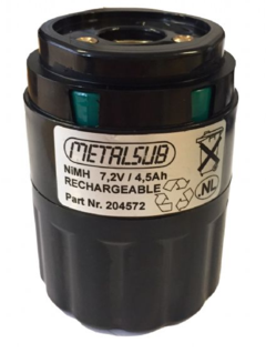 Metalsub batteri 7,2V oppladbart