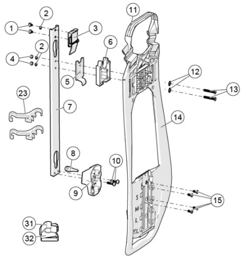 Interspiro slangeklips QSII -R 2 pk