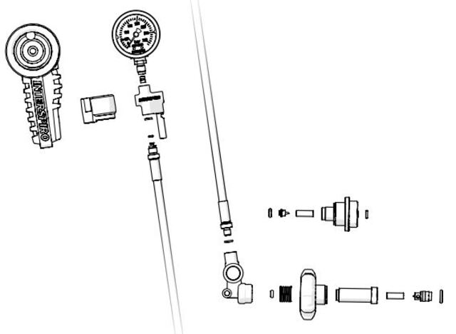 Interspiro QS II regulator enhet Interspiro ekstra luft kobling 