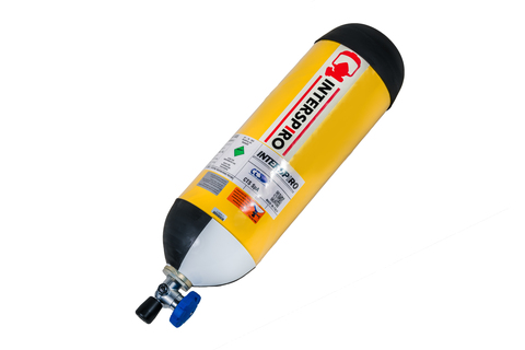 Interspiro fullkompositt flaske 6.8 L EFV + manometer 90&#176; flaske ventil
