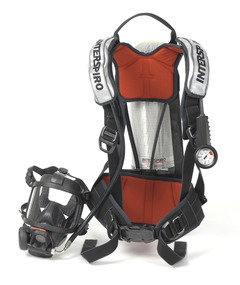 Interspiro QS II SCBA u/ maske og PV Euro hann kobling rattilkobling