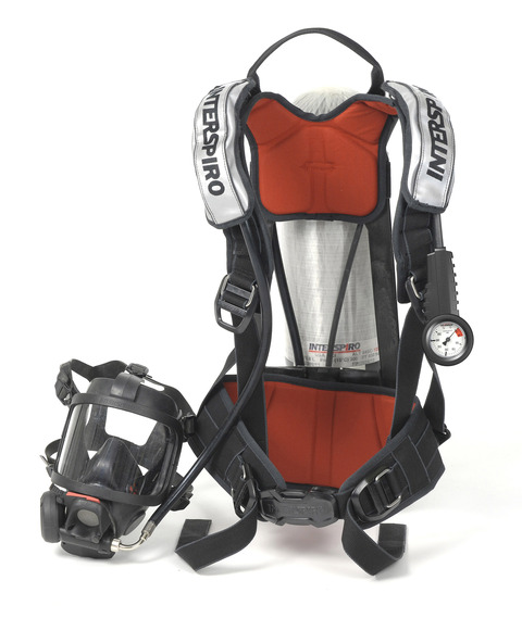 Interspiro QS II SCBA u/ maske og PV Euro hann kobling rattilkobling