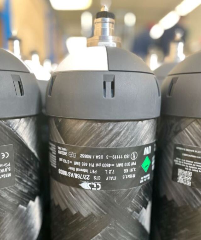 Interspiro helkompositt flaske 7,2L NLL 300 bar EN12245 