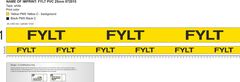 Tape med tekst gul &quot;FYLT&quot;